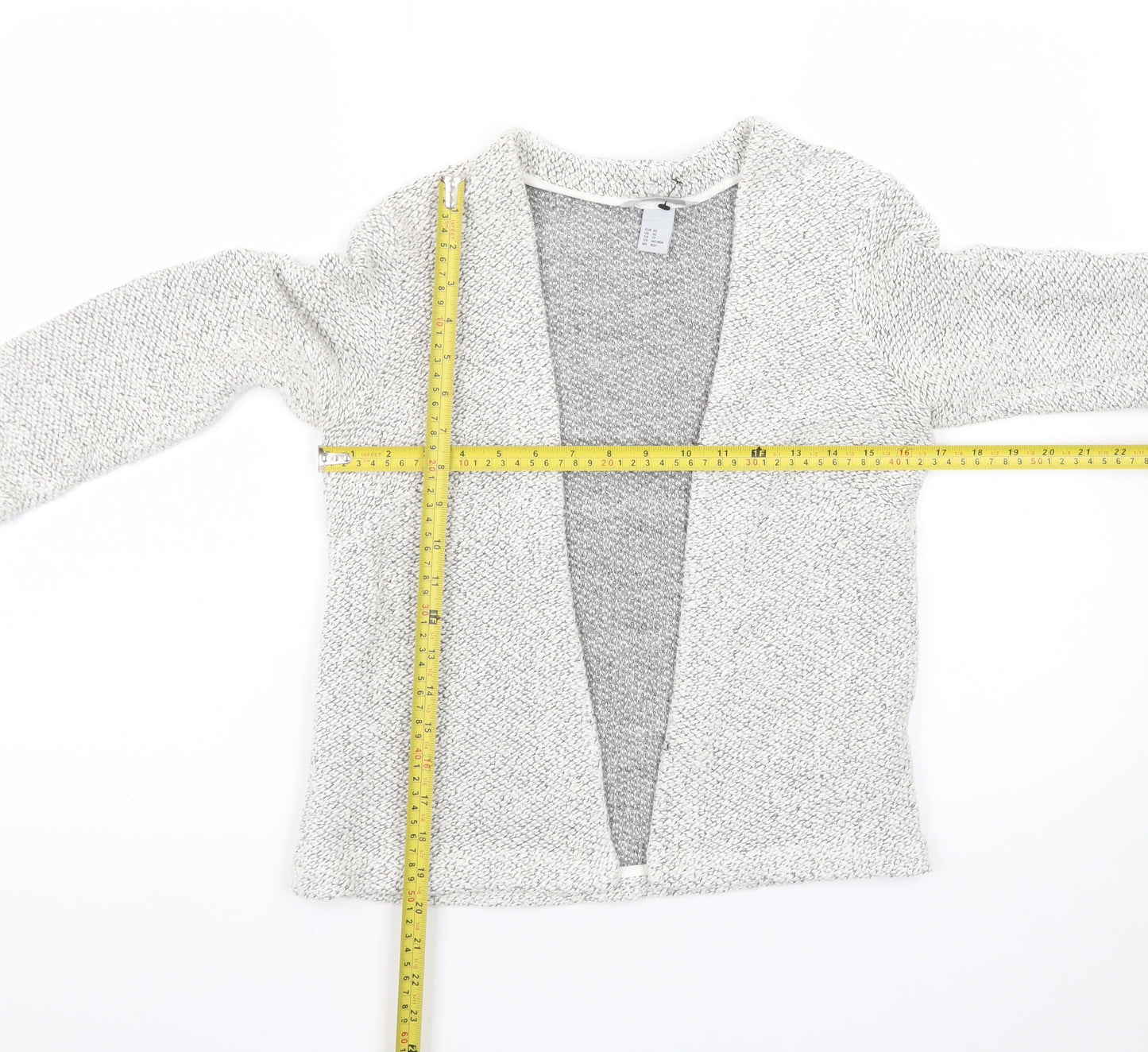 H&M Women's Grey XS Open Knit Long Sleeve Cardigan