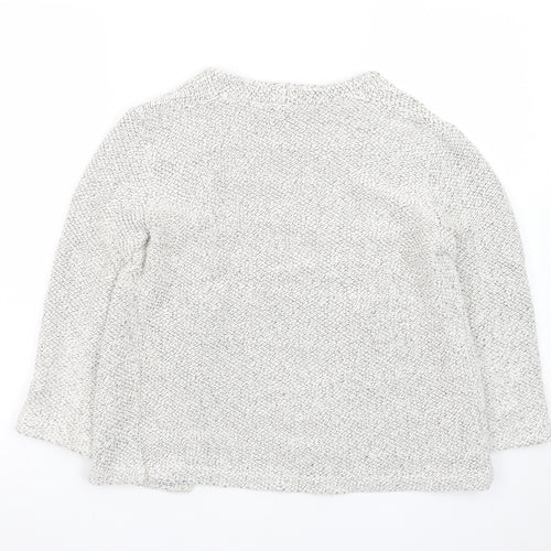 H&M Women's Grey XS Open Knit Long Sleeve Cardigan