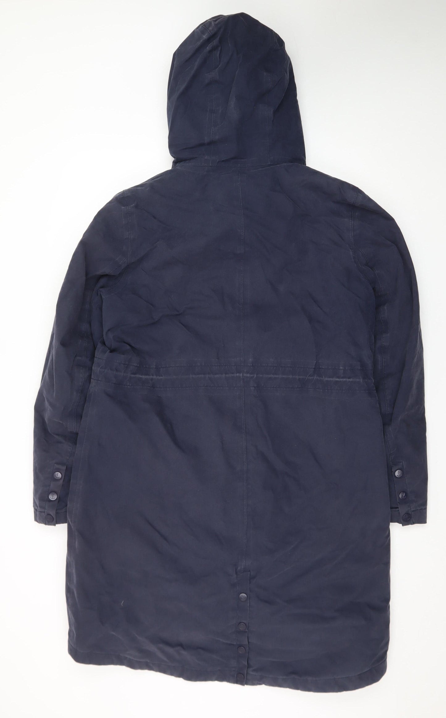 Seasalt Cornwall Women’s Blue Hooded Rain Coat Size 14 Lined Waterproof Jacket