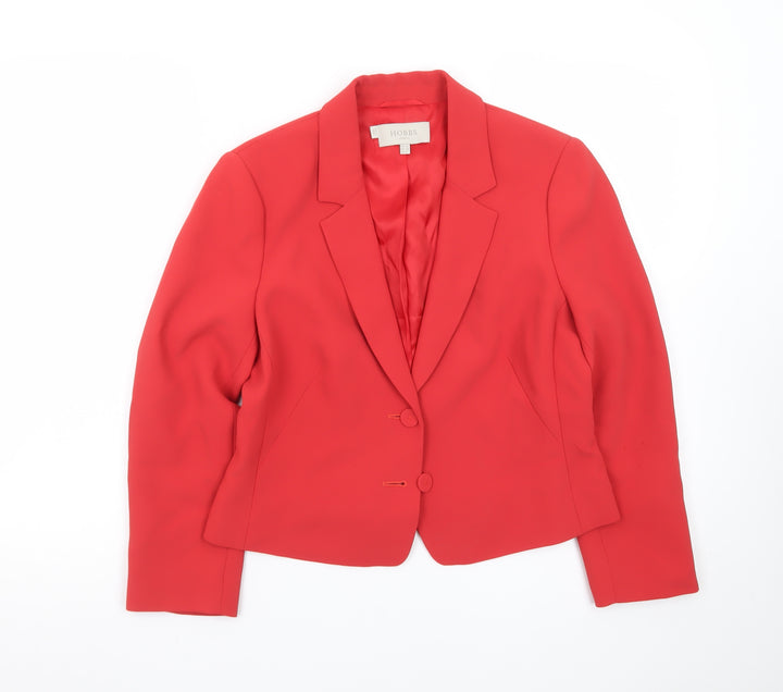 Hobbs Women Red Tailored Single-Breasted Blazer UK 10