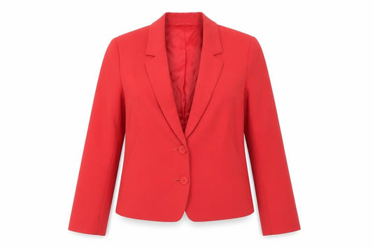Front view of Hobbs Women Red Tailored Single-Breasted Blazer UK 10