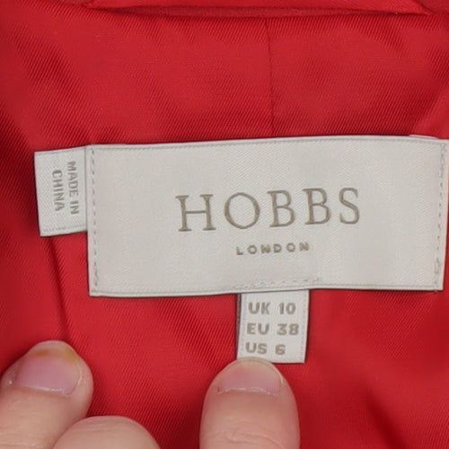 Hobbs Women Red Tailored Single-Breasted Blazer UK 10