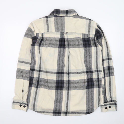 Jack & Jones Men's Beige Checked Twill Button-Up Shirt Size L