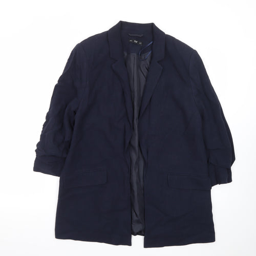 F&F Women Navy Blue Long Single-Breasted Blazer UK 18