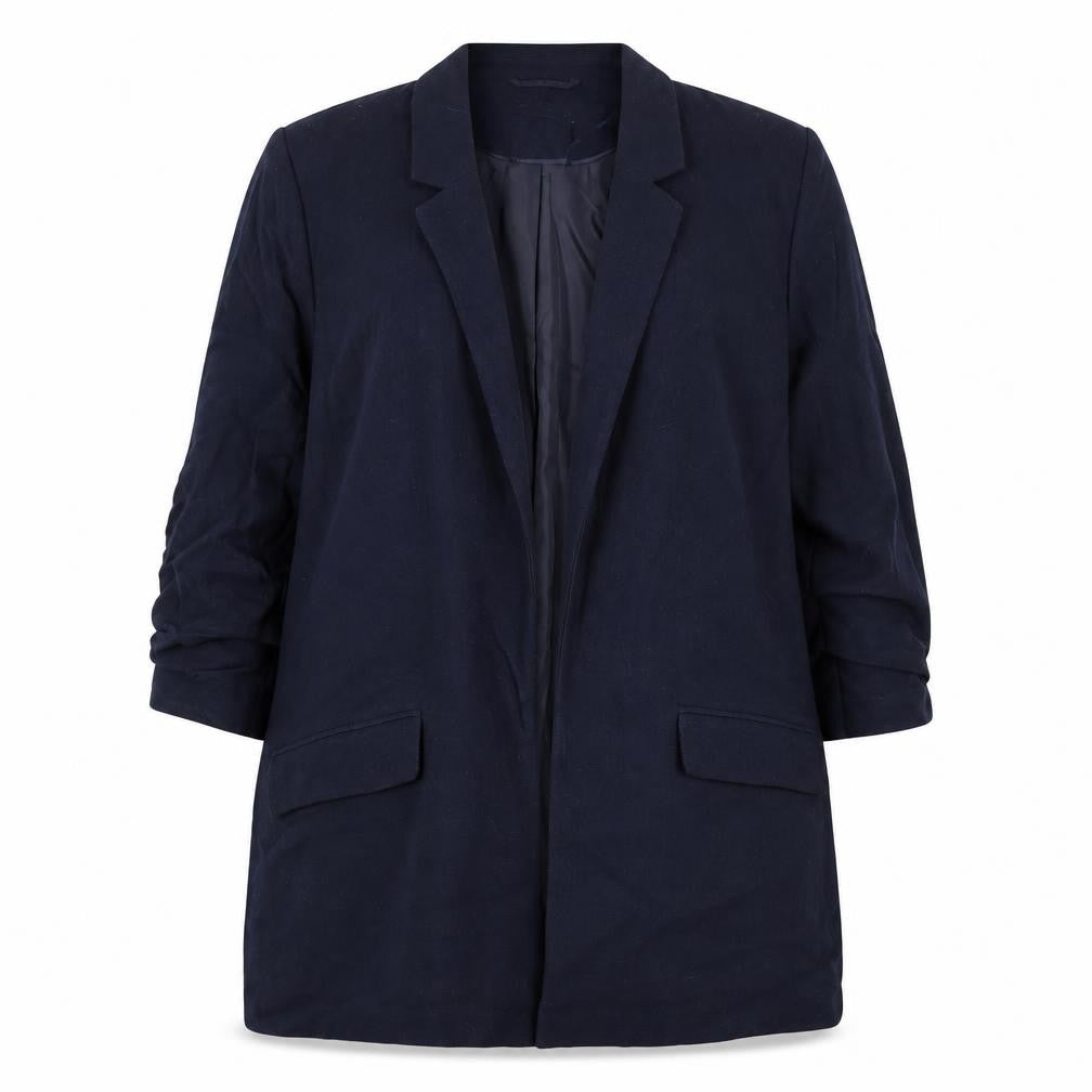 F&F Women Navy Blue Long Single-Breasted Blazer UK 18