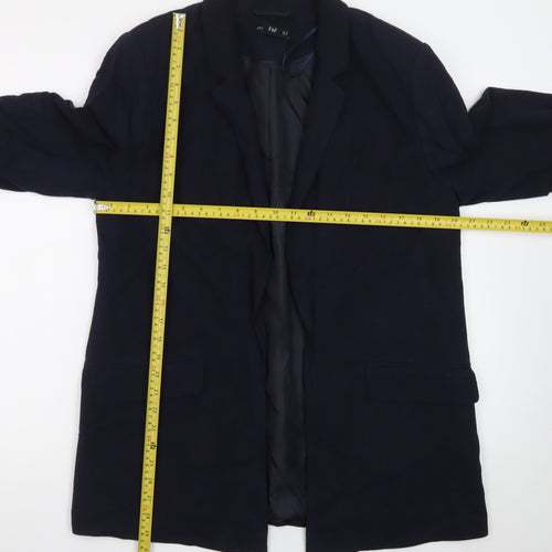 F&F Women Navy Blue Long Single-Breasted Blazer UK 18
