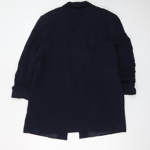 F&F Women Navy Blue Long Single-Breasted Blazer UK 18