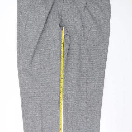 Marks and Spencer Men's Grey Checked Dress Pants 44in Waist Regular Fit