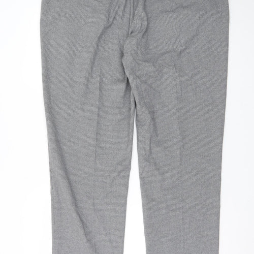 Marks and Spencer Men's Grey Checked Dress Pants 44in Waist Regular Fit