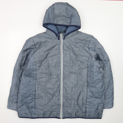 Nathalie Andersen Men's Blue 2XL Hooded Puffer Jacket