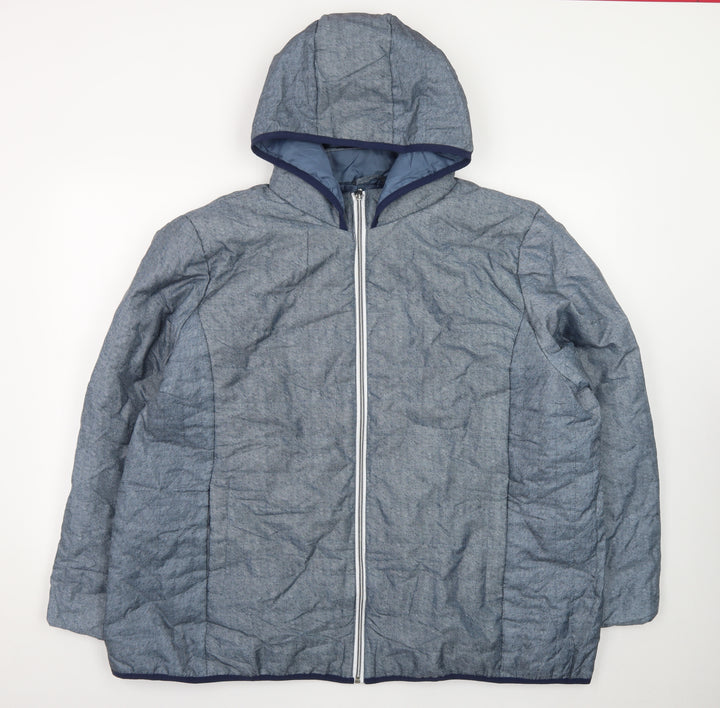 Nathalie Andersen Men's Blue 2XL Hooded Puffer Jacket
