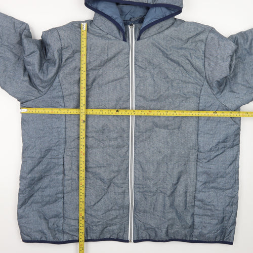 Nathalie Andersen Men's Blue 2XL Hooded Puffer Jacket