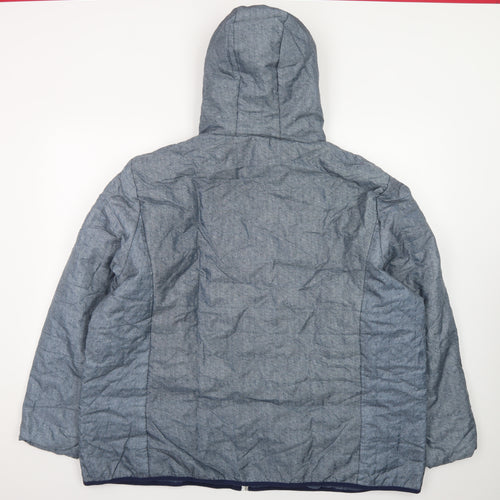Nathalie Andersen Men's Blue 2XL Hooded Puffer Jacket
