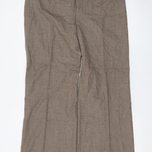Laura Ashley Women’s Brown Linen Blend Wide-Leg Dress Pants Size 18