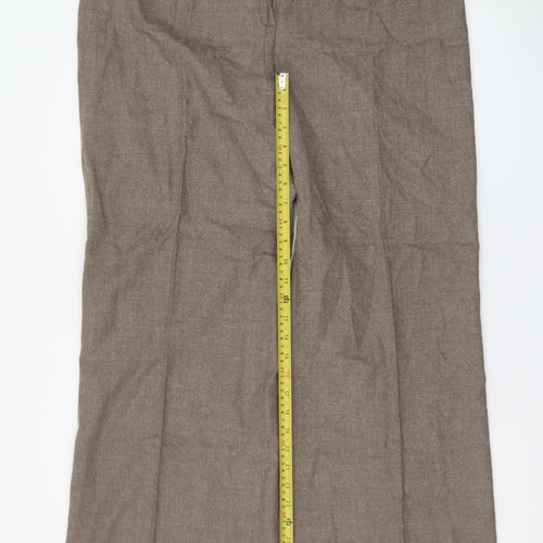 Laura Ashley Women’s Brown Linen Blend Wide-Leg Dress Pants Size 18