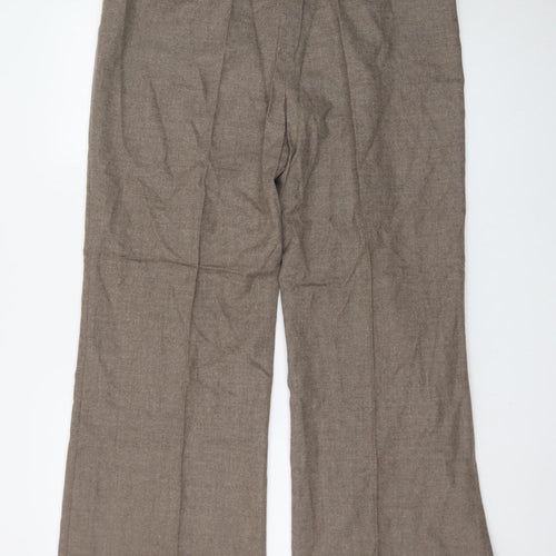 Laura Ashley Women’s Brown Linen Blend Wide-Leg Dress Pants Size 18