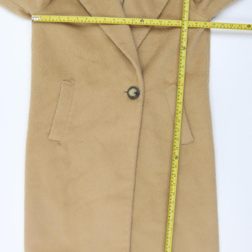 Marks and Spencer Women Beige Long Wool Blend Overcoat Size 10