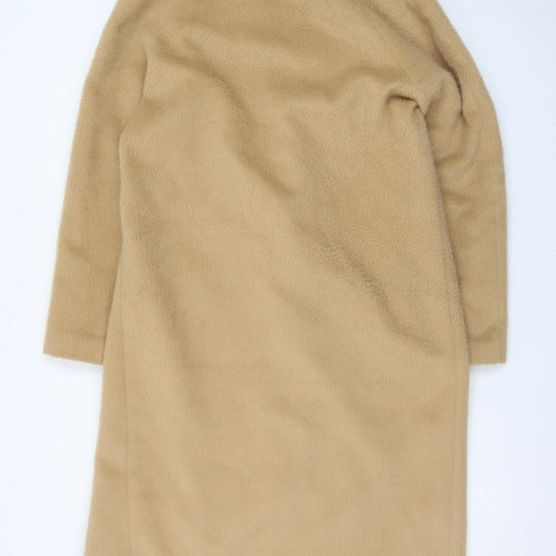 Marks and Spencer Women Beige Long Wool Blend Overcoat Size 10