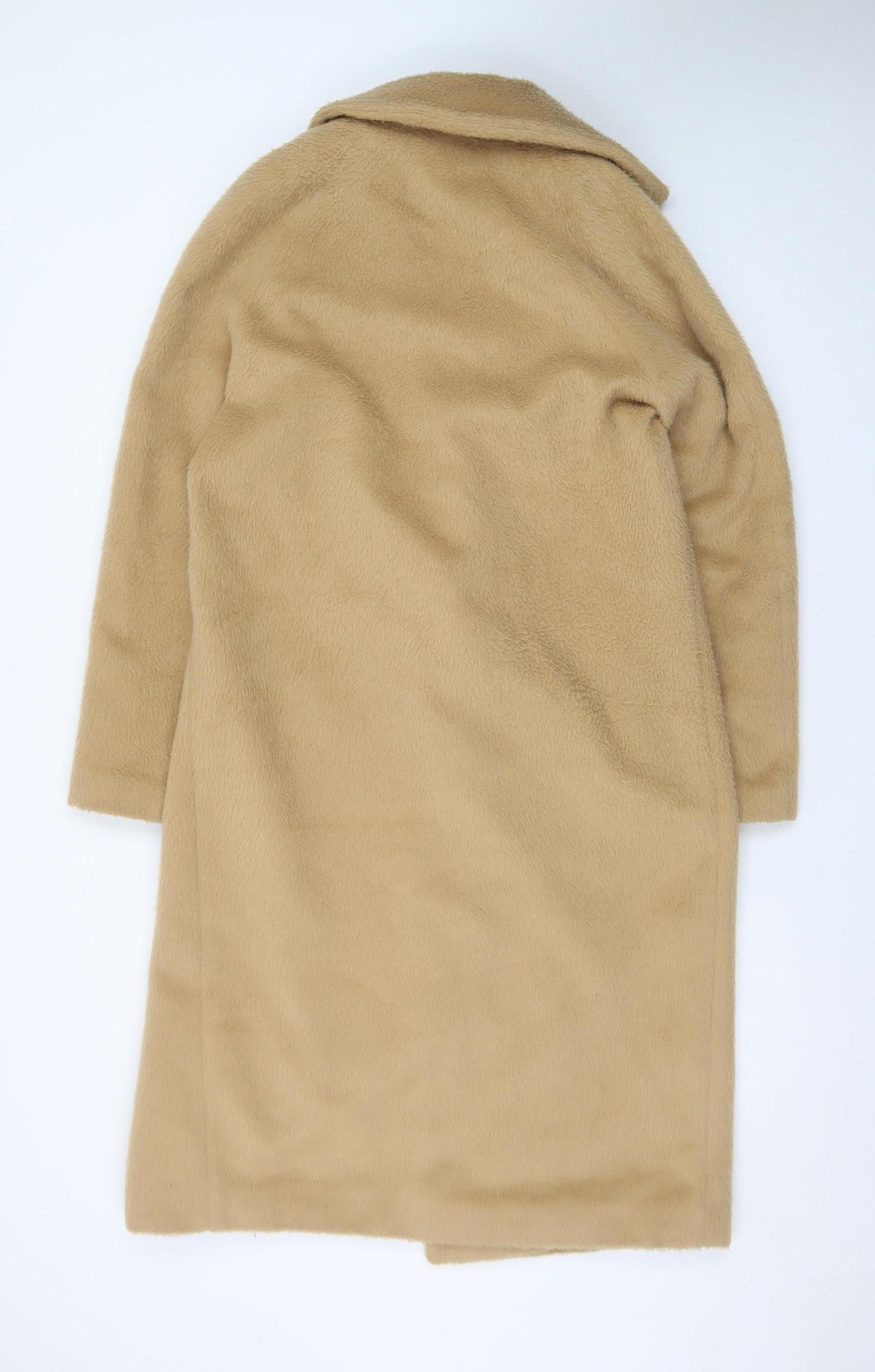 Marks and Spencer Women Beige Long Wool Blend Overcoat Size 10