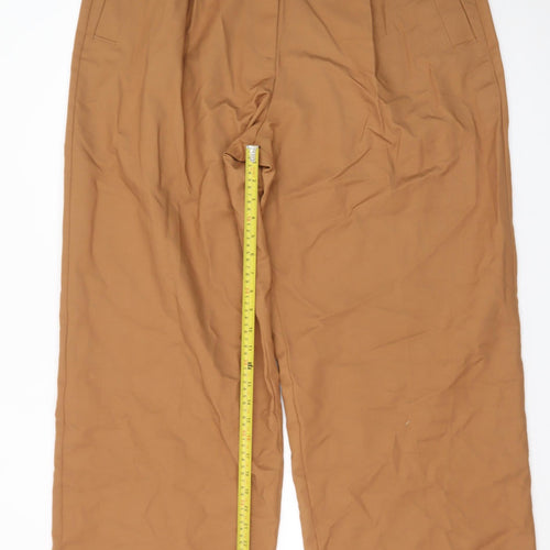 Marks and Spencer Women's Brown Wide-Leg Trousers Size 20 Regular