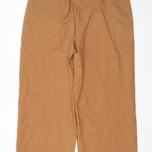 Marks and Spencer Women's Brown Wide-Leg Trousers Size 20 Regular