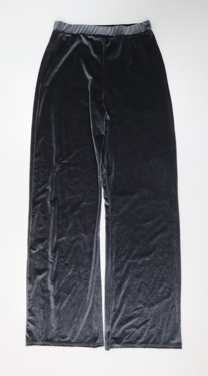 Collusion Women’s Grey Velvet Wide-Leg Trousers Size 10