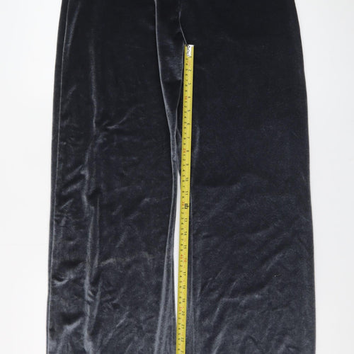 Collusion Women’s Grey Velvet Wide-Leg Trousers Size 10