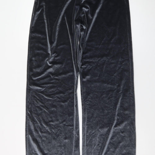 Collusion Women’s Grey Velvet Wide-Leg Trousers Size 10