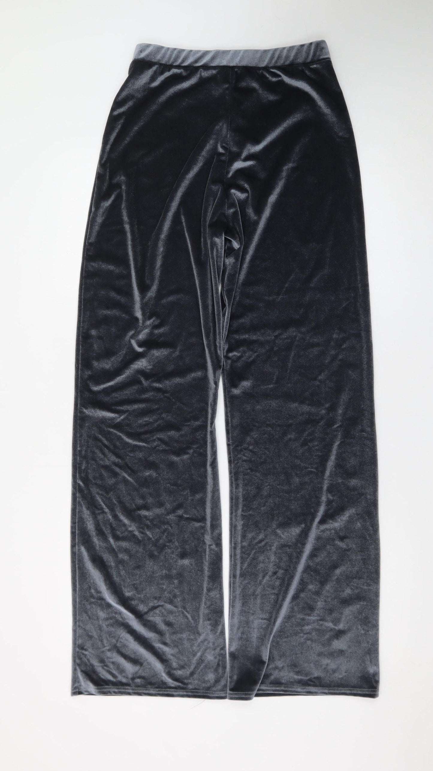 Collusion Women’s Grey Velvet Wide-Leg Trousers Size 10