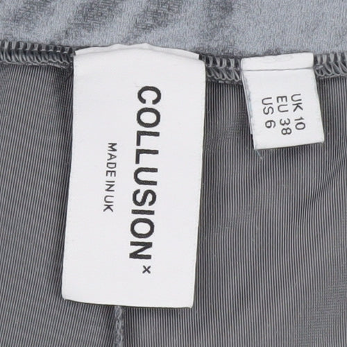 Collusion Women’s Grey Velvet Wide-Leg Trousers Size 10