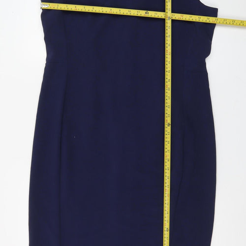 Next Tall Women's Blue V-Neck Sheath Dress Size 18