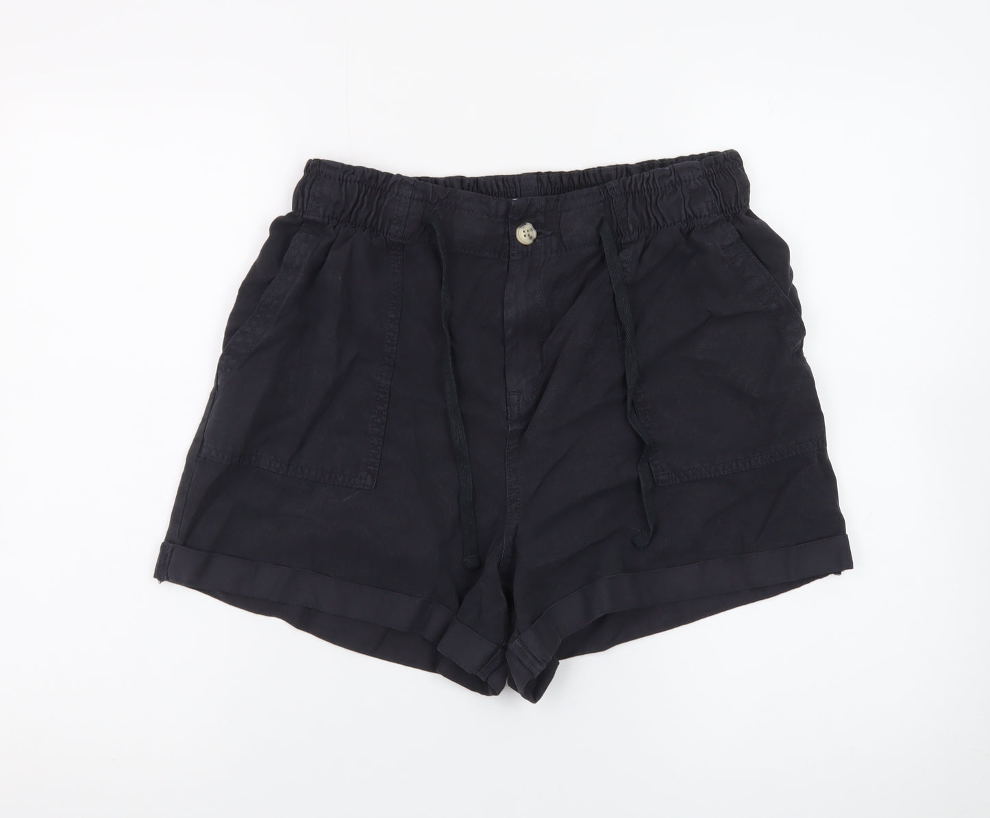 Denim Co Women Black M Casual Drawstring Shorts