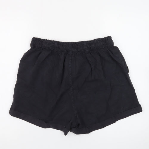Denim Co Women Black M Casual Drawstring Shorts