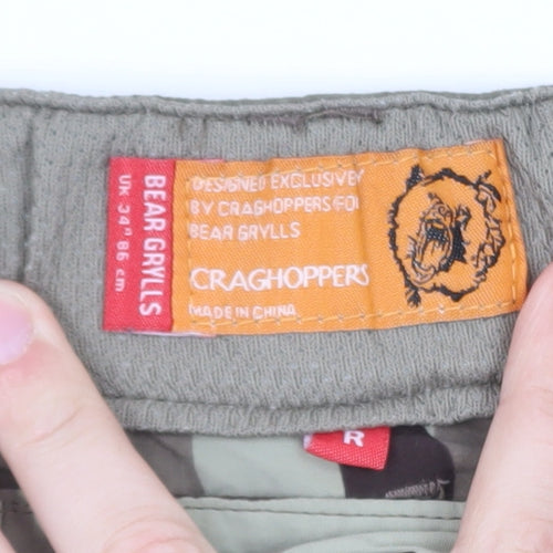 Craghoppers Bear Grylls Men's Green Camouflage Cargo Trousers 34in