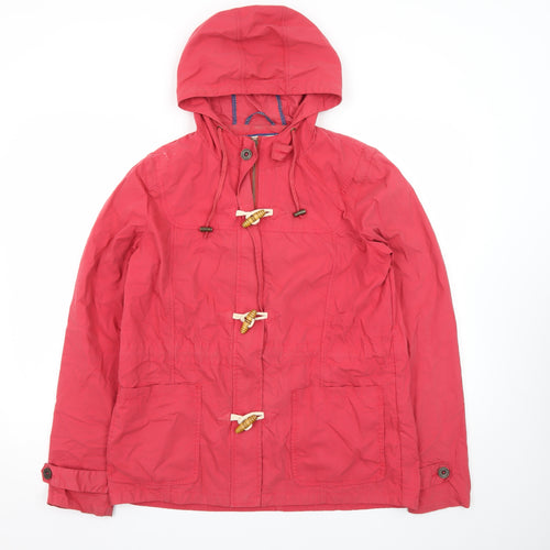 Fat Face Women's Red Cotton Hooded Toggle Jacket Size 14