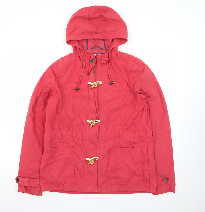Fat Face Women's Red Cotton Hooded Toggle Jacket Size 14