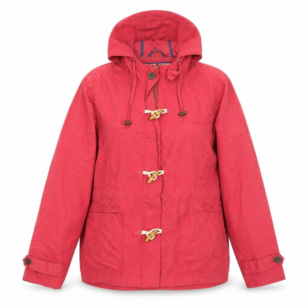 FatFace Women's Red Cotton Hooded Toggle Jacket Size 14