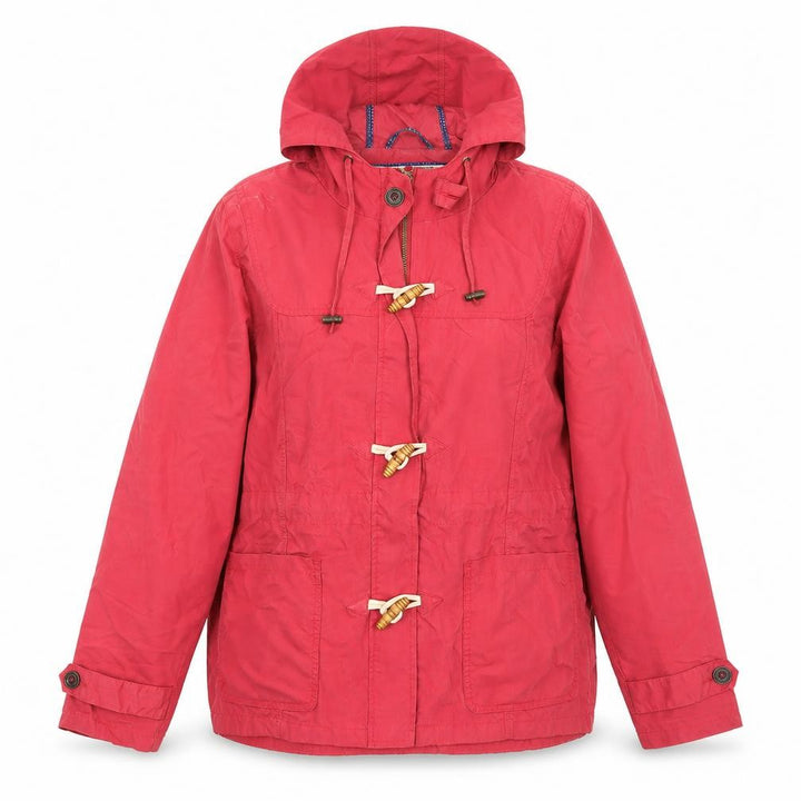 FatFace Women's Red Cotton Hooded Toggle Jacket Size 14
