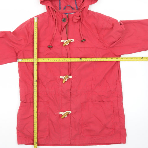 Fat Face Women's Red Cotton Hooded Toggle Jacket Size 14
