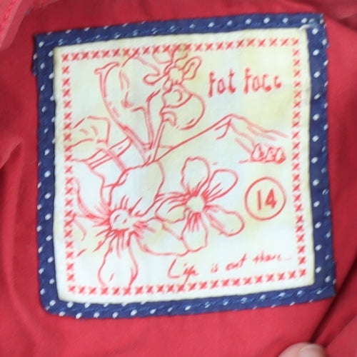 Fat Face Women's Red Cotton Hooded Toggle Jacket Size 14