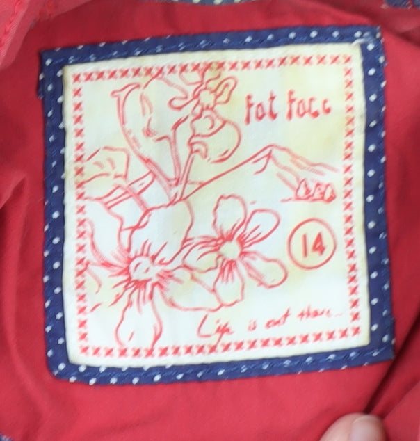Fat Face Women's Red Cotton Hooded Toggle Jacket Size 14