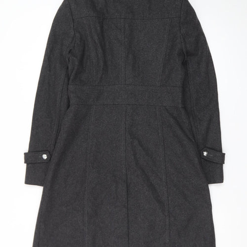 Kenneth Cole Reaction Men's Grey Wool Military Coat Size S Long