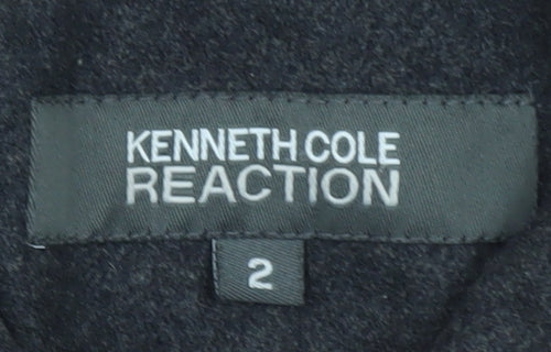 Kenneth Cole Reaction Men's Grey Wool Military Coat Size S Long