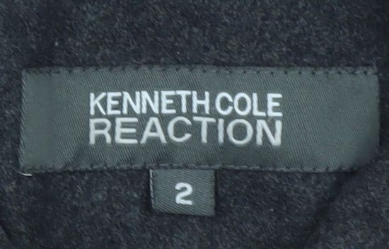 Kenneth Cole Reaction Men's Grey Wool Military Coat Size S Long