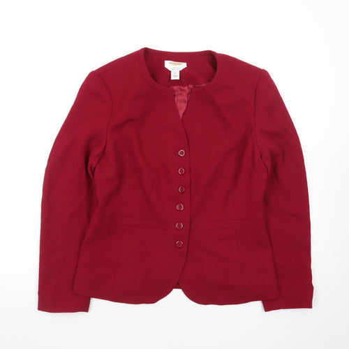 Talbots Petites Red Wool Blazer Jacket Size 8 Petite Classic Fit