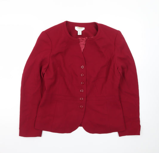 Talbots Petites Red Wool Blazer Jacket Size 8 Petite Classic Fit