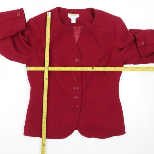 Talbots Petites Red Wool Blazer Jacket Size 8 Petite Classic Fit