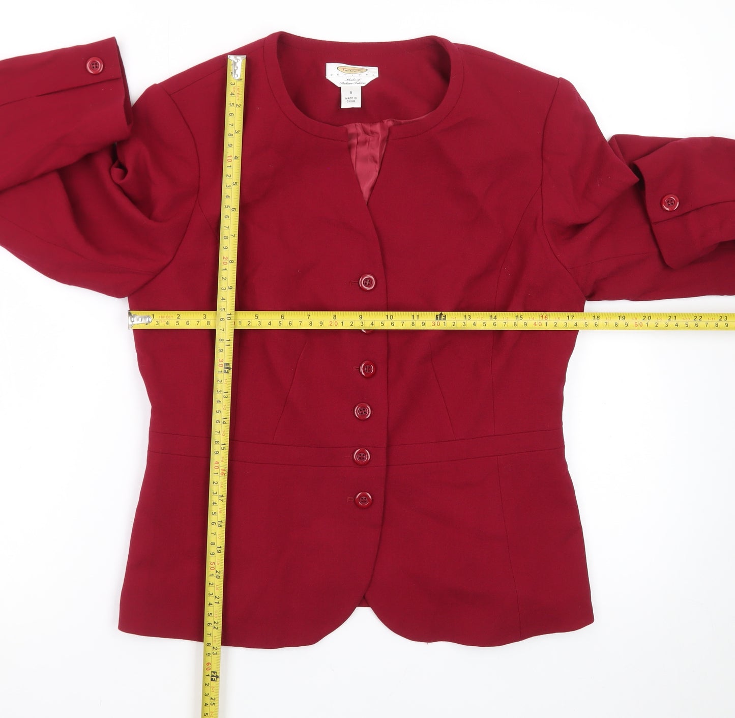 Talbots Petites Red Wool Blazer Jacket Size 8 Petite Classic Fit