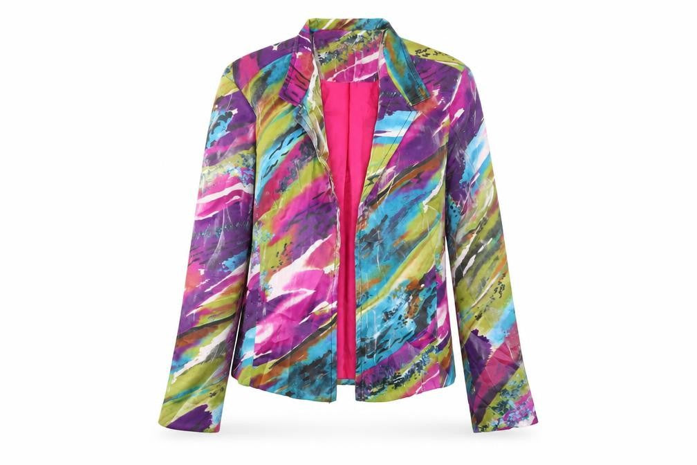 Front view of Toni Morgan Women’s Multicoloured Abstract Blazer Jacket M
