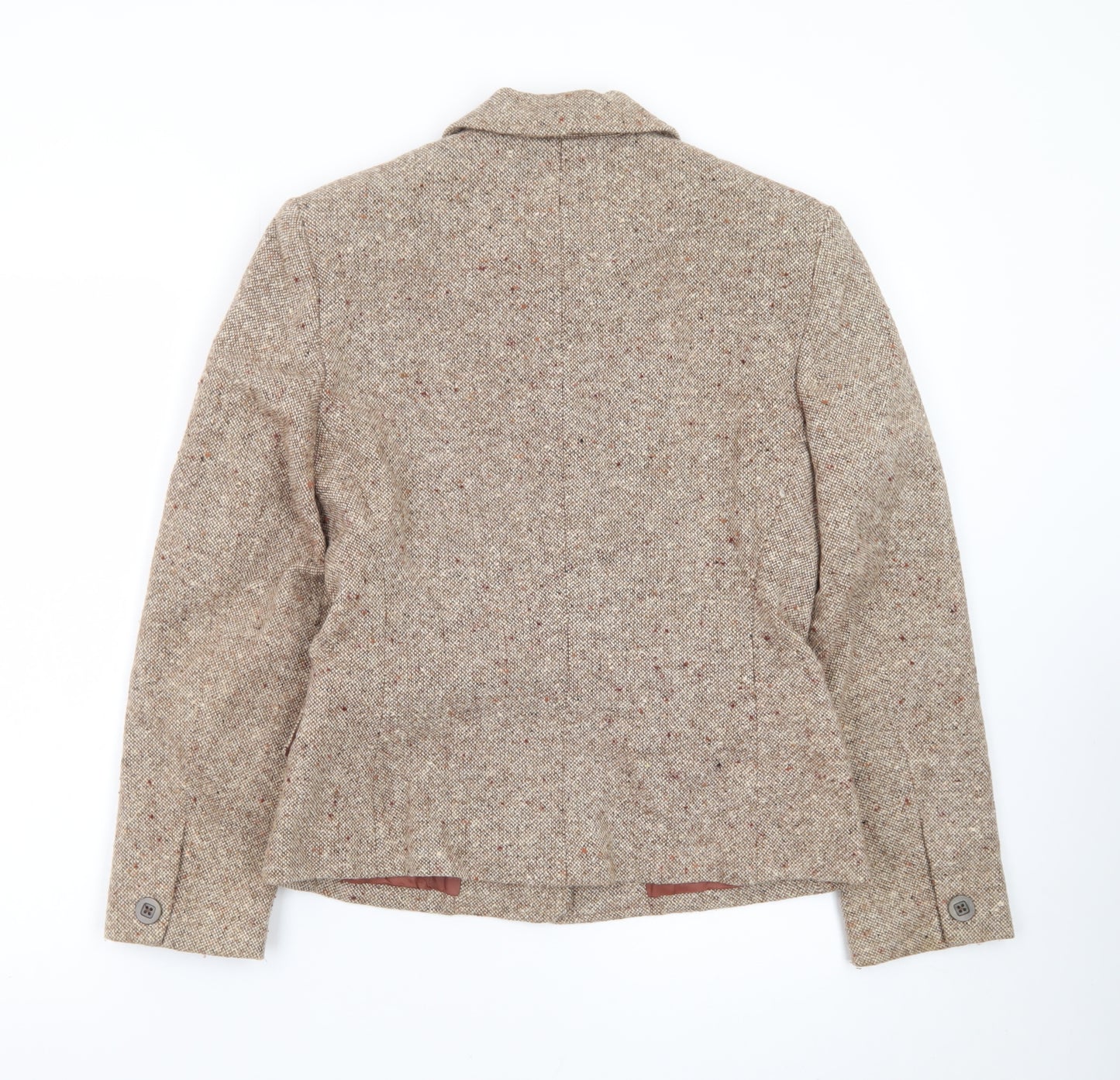 Field Manor Women's Beige Wool Blend Tailored Blazer Size 4 Classic Fit